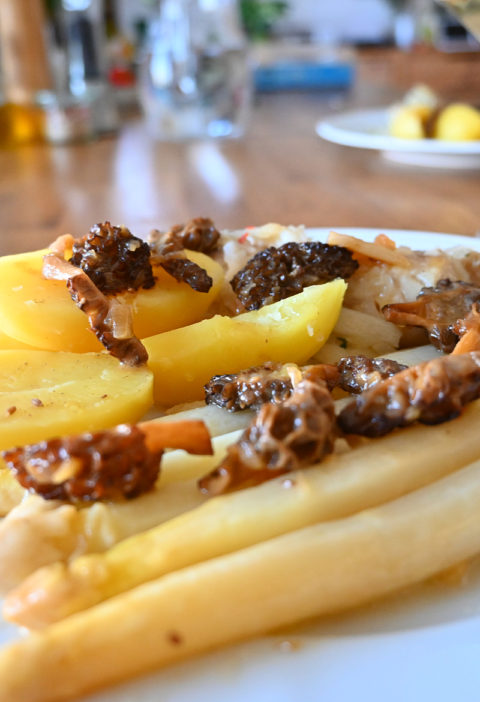 Kabeljau mit Spargel und Morcheln