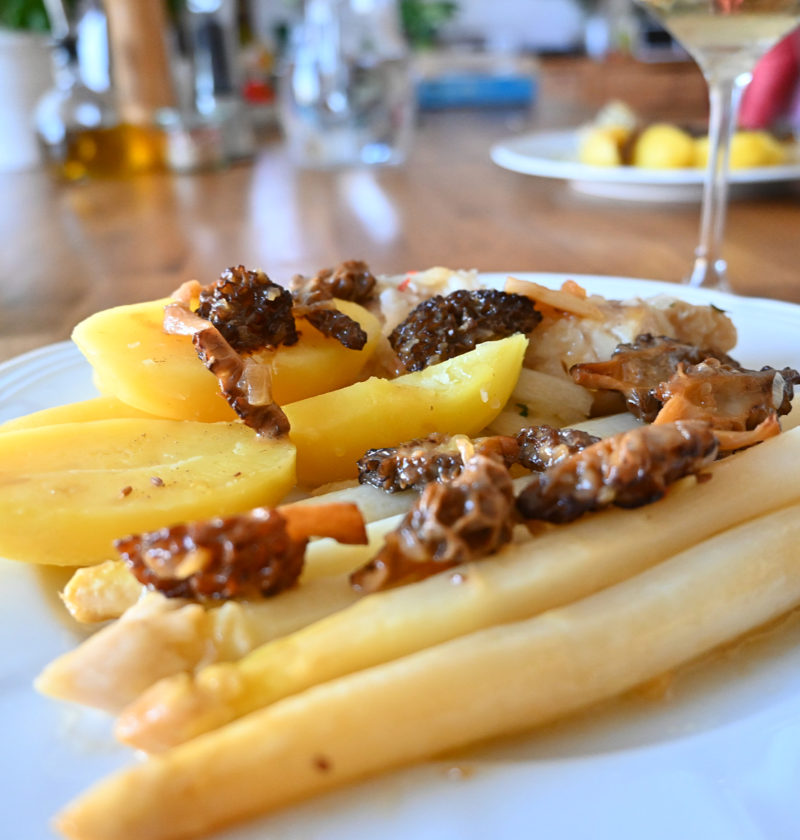 Kabeljau mit Spargel und Morcheln